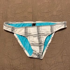 Hurley M Black/White Plaid bikini bottoms